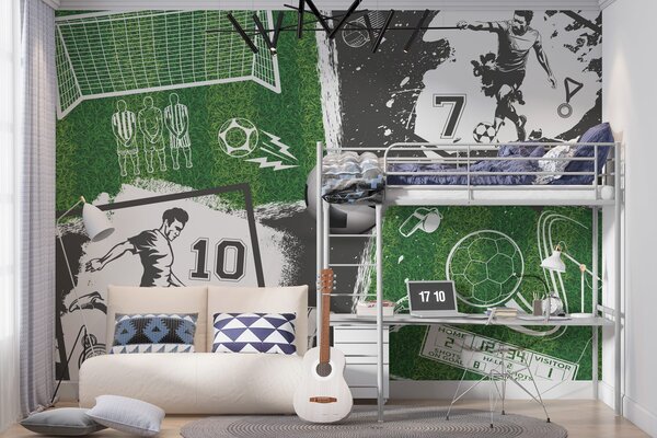 Fotótapéta Labdarúgók, labda és pálya, Fotótapéta tini szoba, Fotótapéta tini szoba futball, w03121 : Uwalls.hu