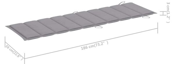 VidaXL Akácfa Napozóágy - 184cm