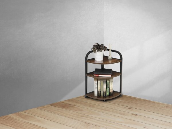 Sarok állványszekrény 3 polc LOFT fa sarok ModernHome