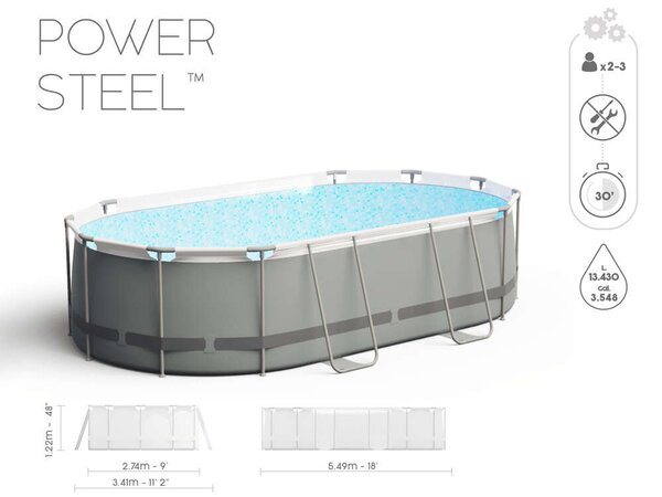 Bestway FFA 653 Krk Power Steel ovális fémvázas medence szett, 549x274x122cm