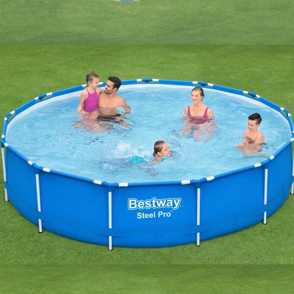 Bestway Azzurro 396x84cm Fémvázas medence papírszűrős vízforgatóval és szűrőbetéttel (FFA 642) - kék