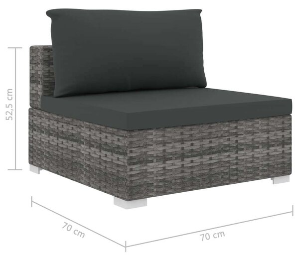 VidaXL 4-részes szürke polyrattan kerti bútorszett párnákkal