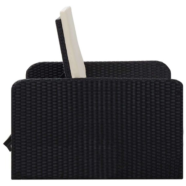 VidaXL Polyrattan Kerti Pihenőszett - 2 részes - Fekete