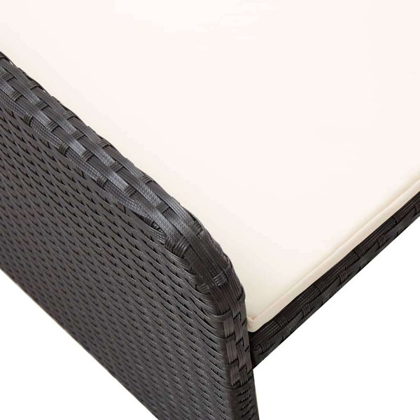 VidaXL Polyrattan Kerti Pihenőszett - 2 részes - Fekete