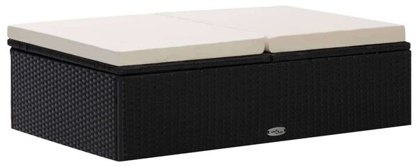VidaXL Polyrattan Kerti Pihenőszett - 2 részes - Fekete