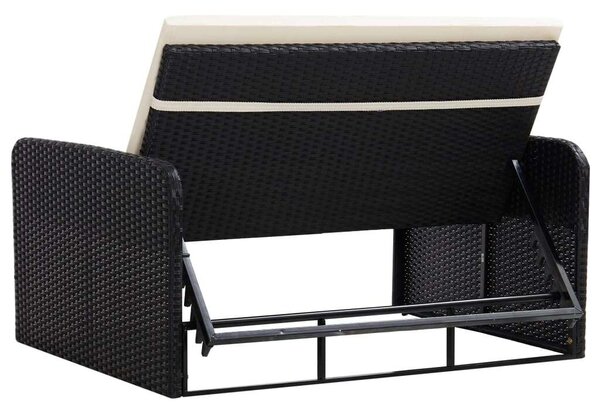 VidaXL Polyrattan Kerti Pihenőszett - 2 részes - Fekete