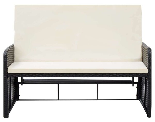 VidaXL Polyrattan Kerti Pihenőszett - 2 részes - Fekete
