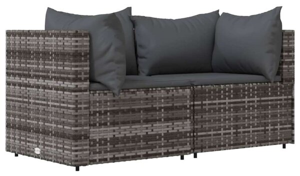 VidaXL Polyrattan Kerti Ülőgarnitúra - 3 részes - Szürke