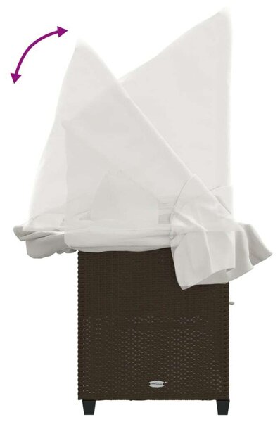 VidaXL Napozóágy - Barna Polyrattan - 204cm