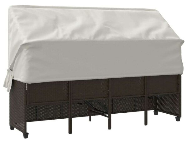 VidaXL Napozóágy - Barna Polyrattan - 204cm