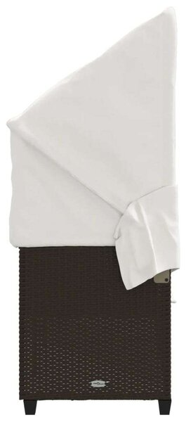 VidaXL Napozóágy - Barna Polyrattan - 204cm