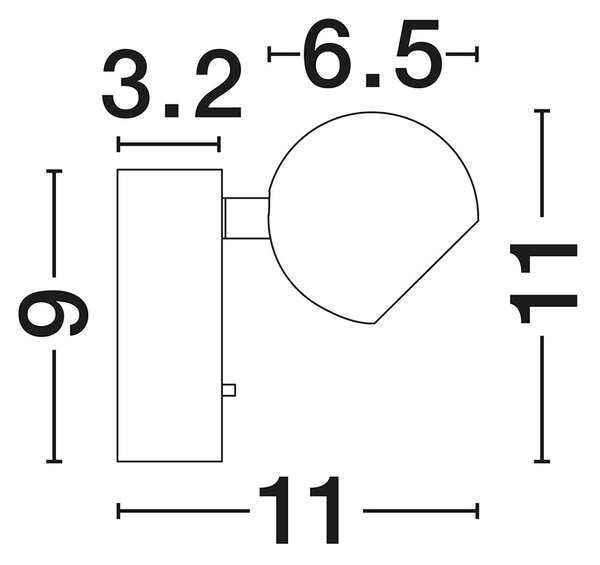 Sfera LED fali spotlámpa