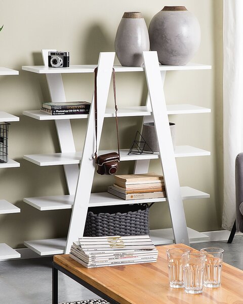 Ötszintes polcos elem ESCALANTE 116 cm Fehér