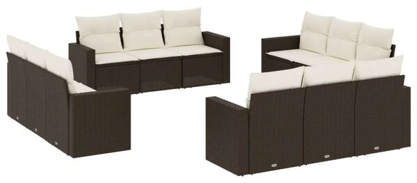 VidaXL Polyrattan Kerti Ülőgarnitúra - Barna - 12 részes