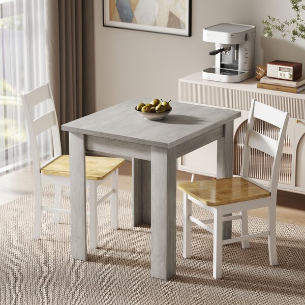 HOMCOM Masă de Dining Extensibilă pentru 4-6 Persoane din Lemn și Oțel, 140x80x77.5 cm, Gri și Nuanță Lemn