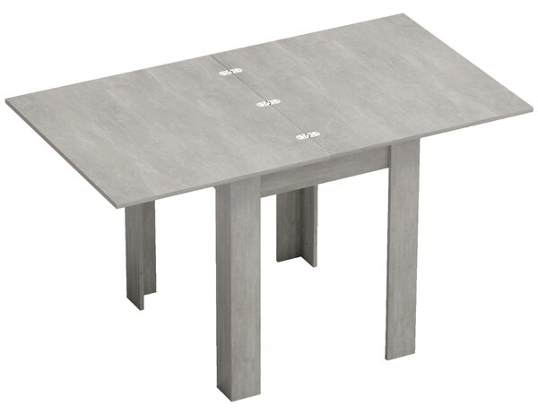 HOMCOM Masă de Dining Extensibilă pentru 4-6 Persoane din Lemn și Oțel, 140x80x77.5 cm, Gri și Nuanță Lemn