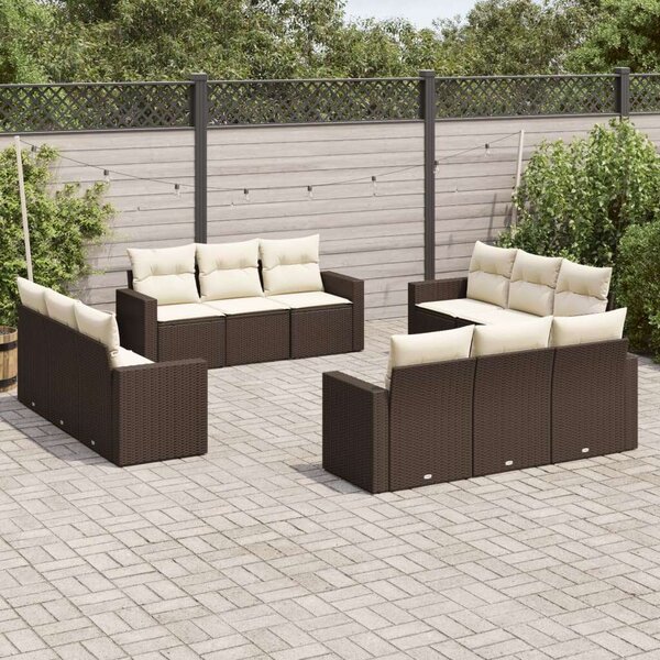 VidaXL Polyrattan Kerti Ülőgarnitúra - Barna - 12 részes