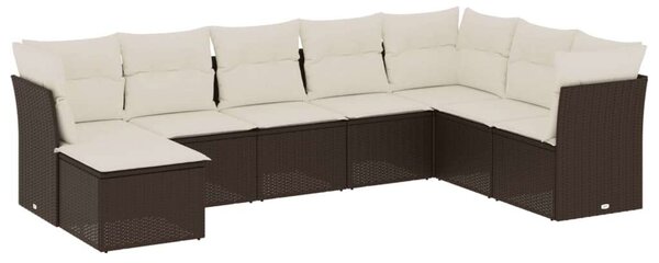 VidaXL 8 részes barna polyrattan kerti ülőgarnitúra párnákkal