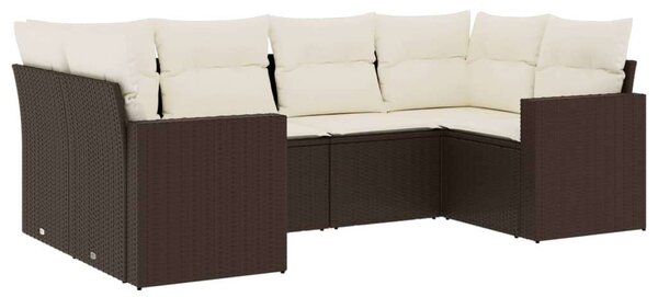 VidaXL Polyrattan Kerti Ülőgarnitúra - 6 részes - Barna