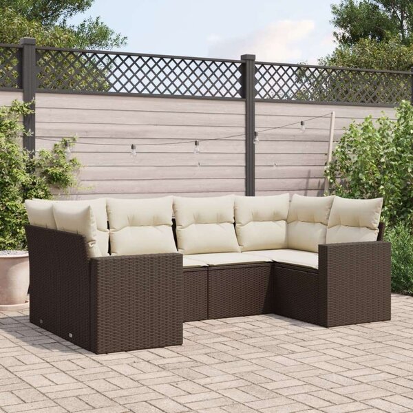 VidaXL Polyrattan Kerti Ülőgarnitúra - 6 részes - Barna