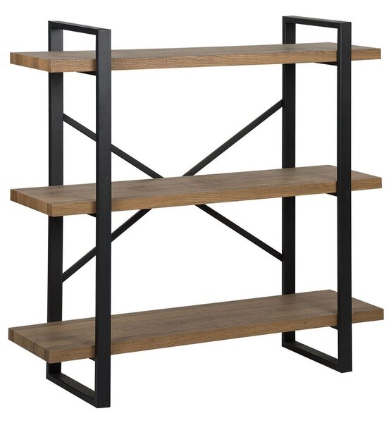 Háromszintes polcos elem TIMBER 111 cm Sötétbarna
