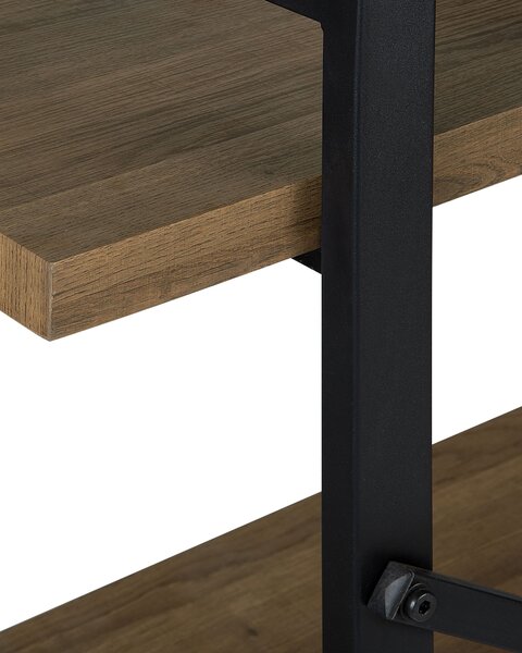 Háromszintes polcos elem TIMBER 111 cm Sötétbarna