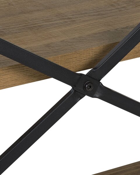 Háromszintes polcos elem TIMBER 111 cm Sötétbarna