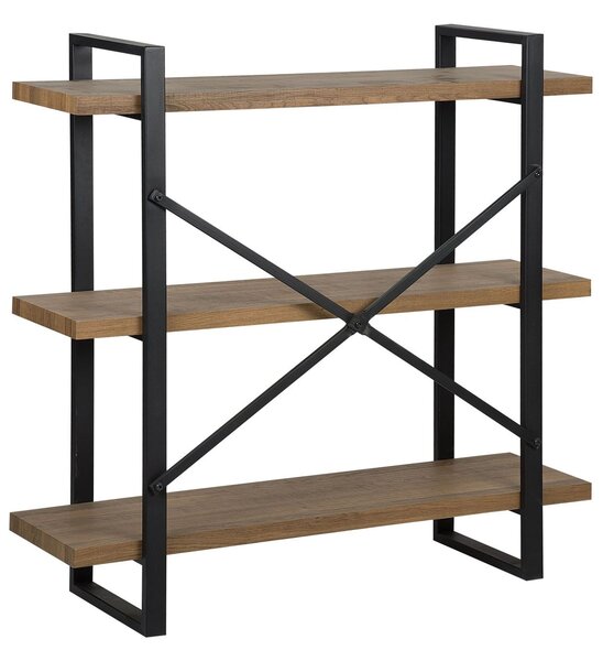 Háromszintes polcos elem TIMBER 111 cm Sötétbarna