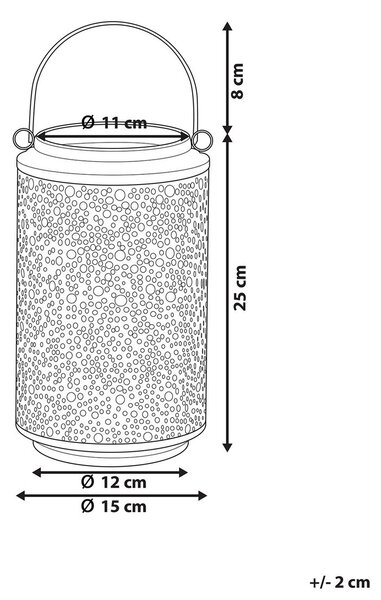 Lámpás CORFU Fém 25 cm Arany