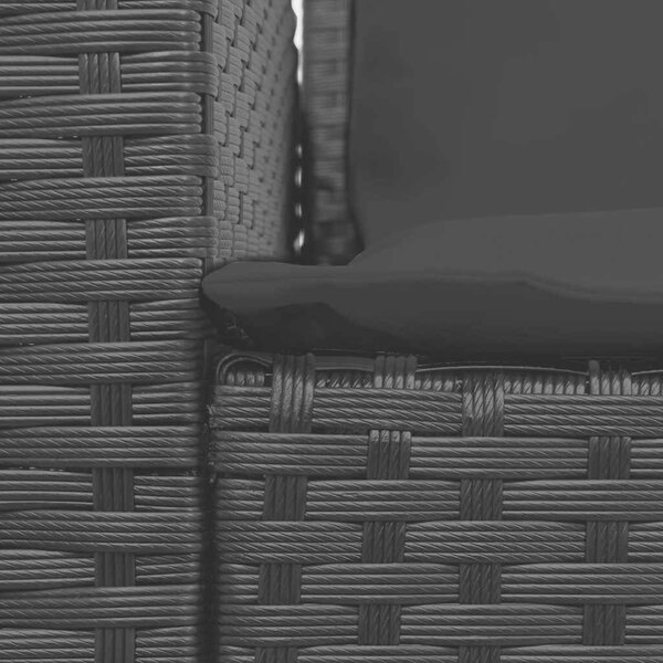 VidaXL fekete polyrattan kerti kanapé párnákkal