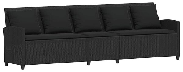 VidaXL fekete polyrattan kerti kanapé párnákkal