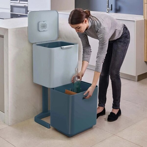 Kukás kosár, Joseph Joseph, Totem, 2x30 liter, 2 rekesz, kék