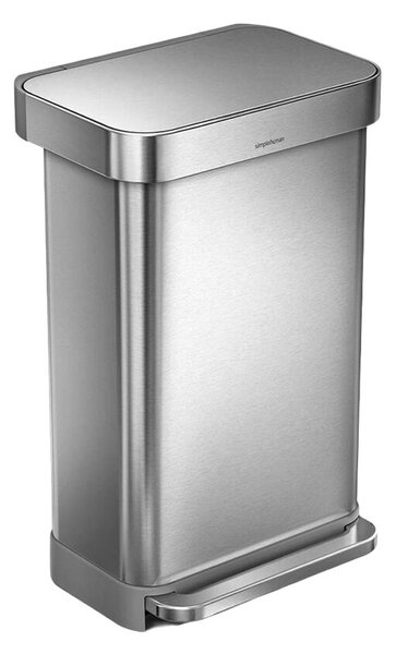 Lábpedálos szemetes, Simplehuman, 45 liter, rozsdamentes acél