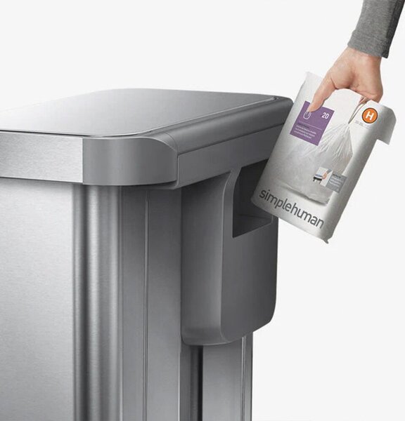 Lábpedálos szemetes, Simplehuman, 45 liter, rozsdamentes acél