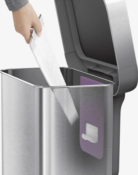 Lábpedálos szemetes, Simplehuman, 45 liter, rozsdamentes acél