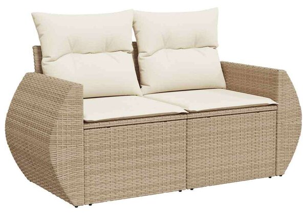 VidaXL 10 részes bézs polyrattan kerti ülőgarnitúra párnával
