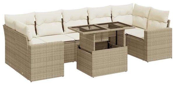 VidaXL Polyrattan Kerti Ülőgarnitúra - 8 részes - Bézs