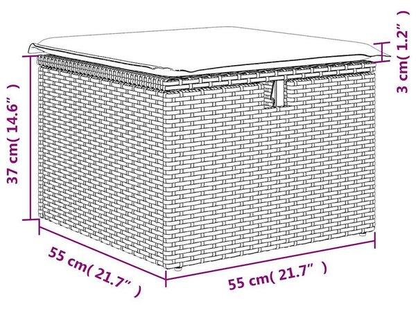 VidaXL Polyrattan Kerti Ülőgarnitúra - 2 részes