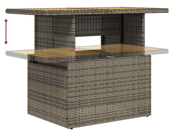 VidaXL 10 részes szürke polyrattan kerti ülőgarnitúra párnákkal
