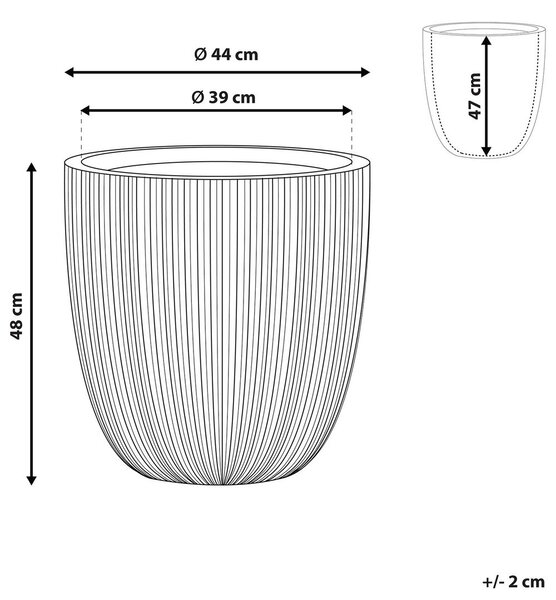 Virágcserép CHIOS 44 cm Szürke