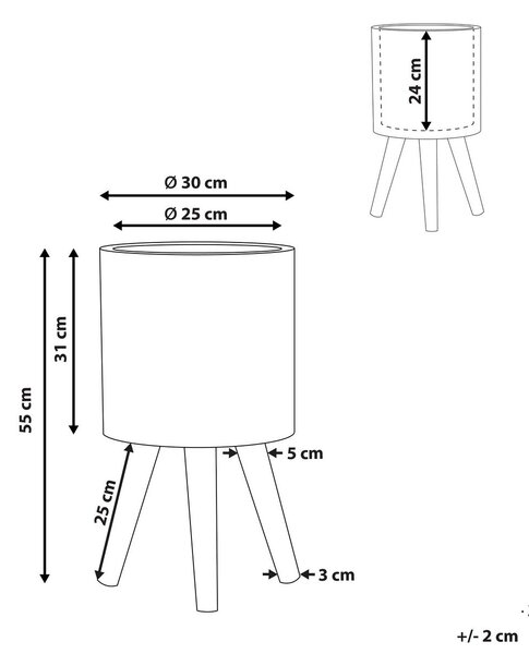 Magasított virágállvány ACHILIO 30 cm Sötétbarna