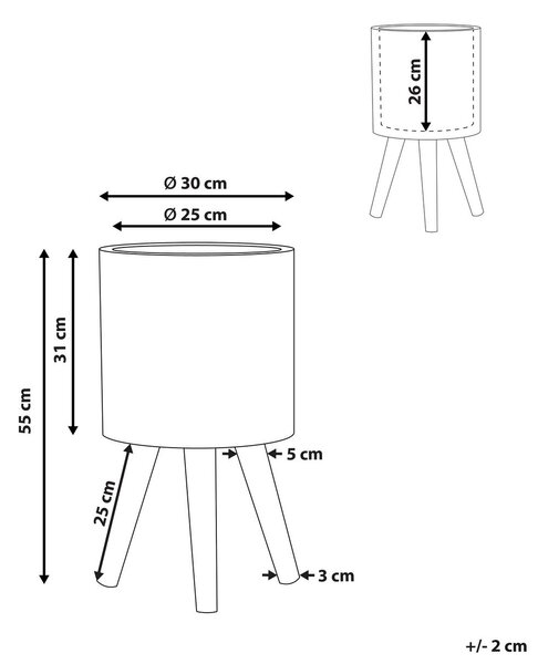 Magasított virágállvány NAUSA 30 cm Világosszürke