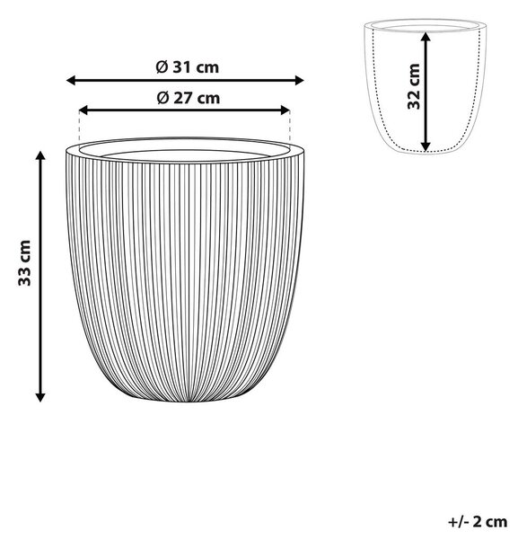 Virágcserép CHIOS 31 cm Szürke