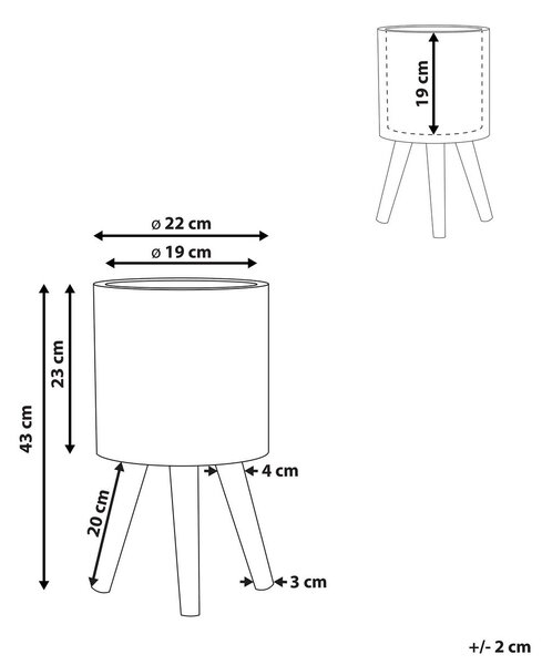 Magasított virágállvány KOTTES 22 cm Világosbarna