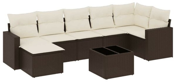 VidaXL 8 részes barna polyrattan kerti ülőgarnitúra párnákkal