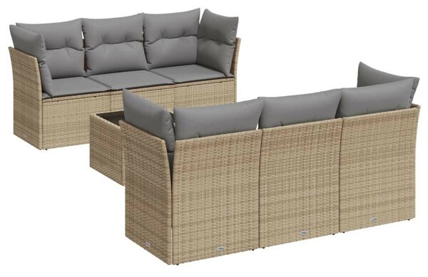 VidaXL Polyrattan Kerti Ülőgarnitúra - 7 részes - Bézs