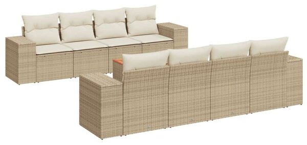 VidaXL Polyrattan Kerti Ülőgarnitúra - 9 részes - Bézs