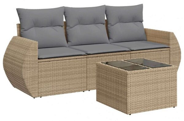 VidaXL Polyrattan Kerti Ülőgarnitúra - 4 részes - Bézs