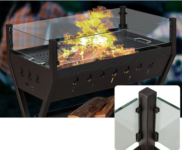 Timeless Tools Faszenes grillsütő tartó rácsokkal