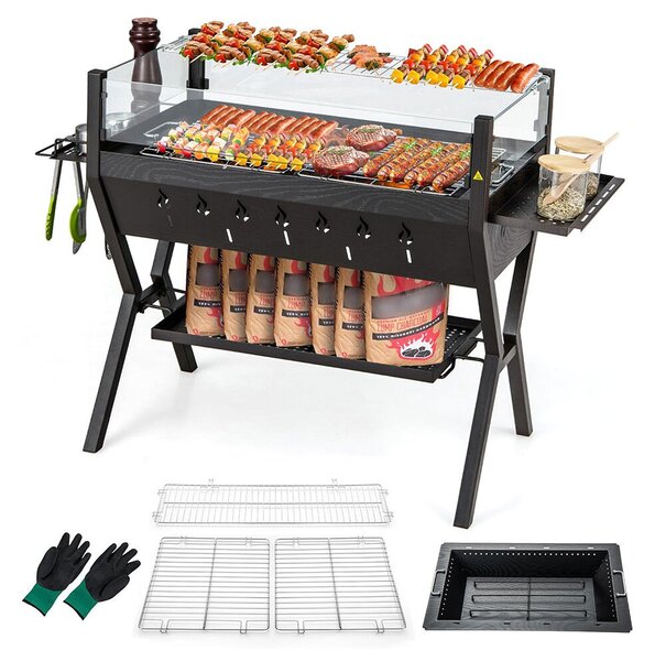 Timeless Tools Faszenes grillsütő tartó rácsokkal